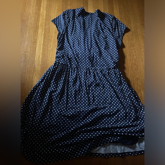 Garnet Hill Navy Blue & White Nautical/ Retro-Inspired Dress, Size 16, NWOT - Picture 6 of 9